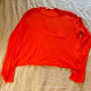 T Alexander Wang tomato red cropped tee